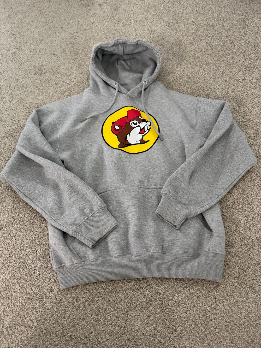 Gray Hoodie with Buc-ee's Beaver Logo